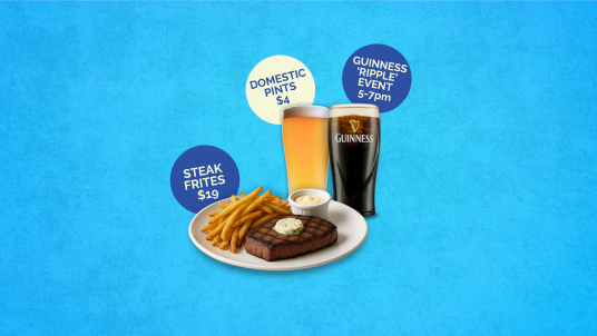 Celebrate Father's Day at Rí Rá Irish Pub, 208 North Tryon Street, Charlotte NC 28202. Steak Frites $19, Domestic Beer Pints $4